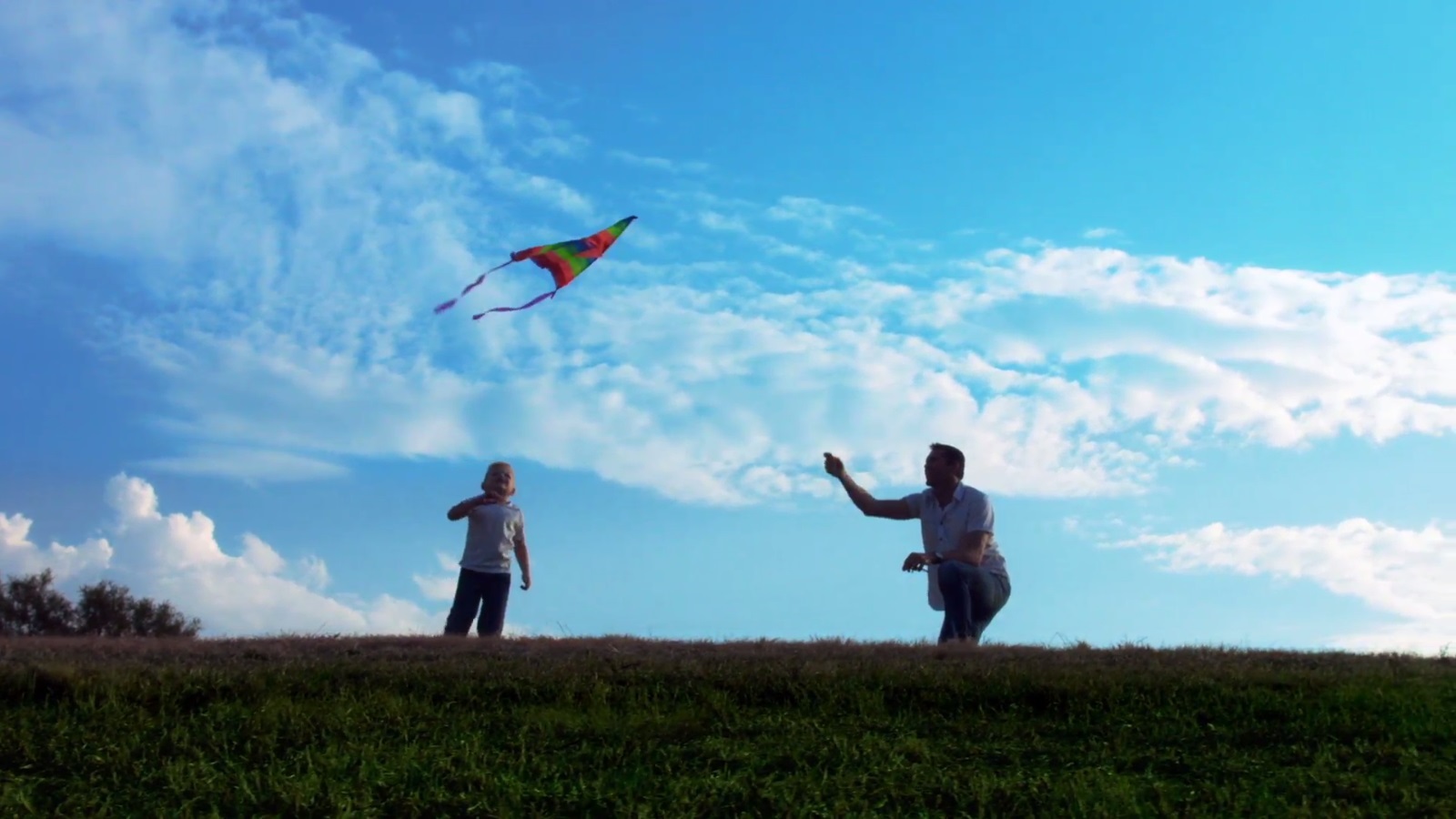 father and son playing